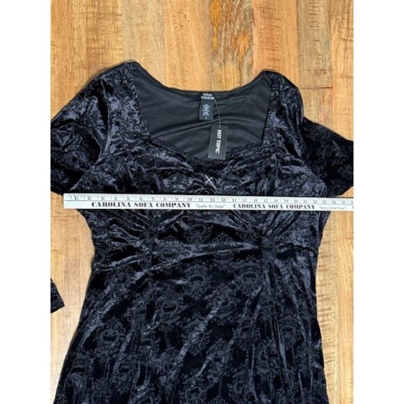 Hot Topic Social Collision Cosmic Aura Pumpkin Whimsygoth Dress 3 3X Damask Velv - Picture 11 of 14